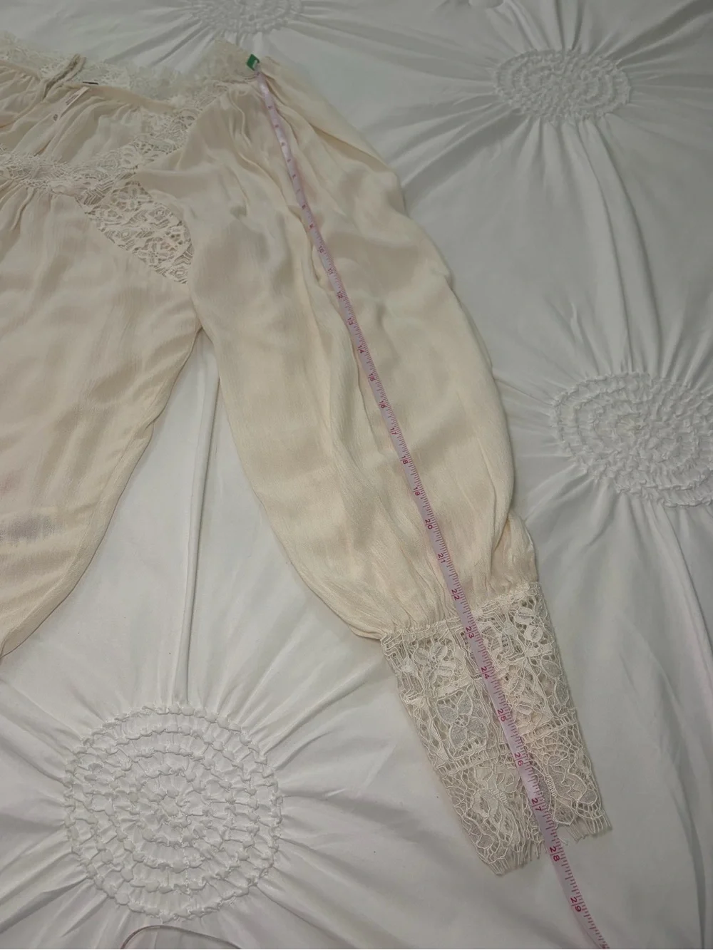 Free People Flutter By Lace Cream Boho Blouse Tunic XL